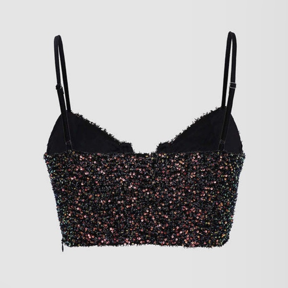 NWT Deep V Bling Cami Top - Picture 2 of 5